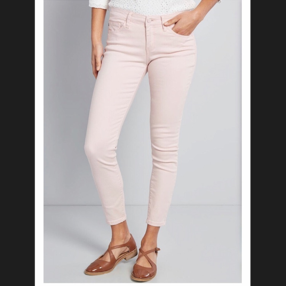 Modcloth Captured Color Skinny Jeans - Light Pink